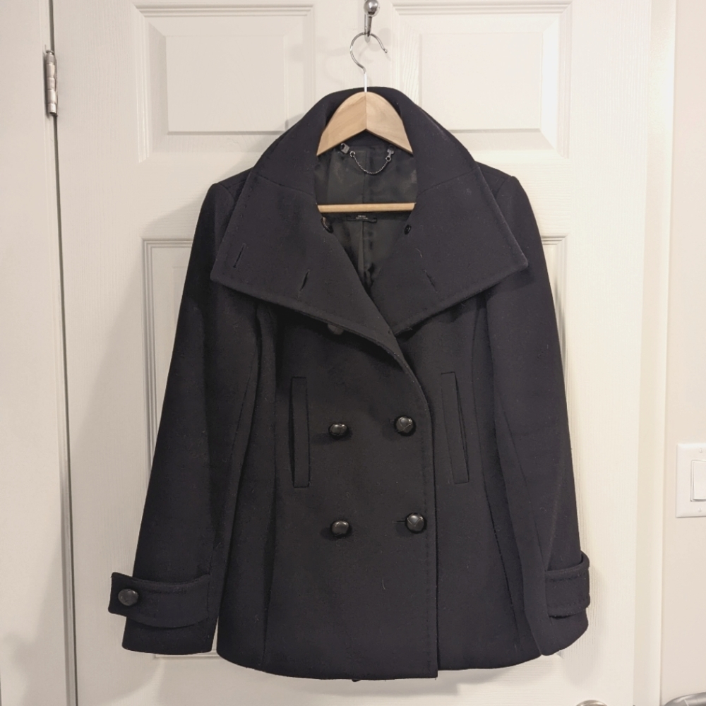 Babaton Navy Blue Peacoat